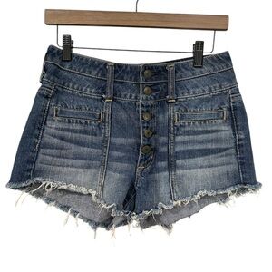 American Eagle Outfitters‎ Blue Jean Shorts Distressed Frayed Hem